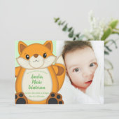 Fox Baby Dusche Woodland Animal Einladung (Stehend Vorderseite)