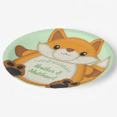 Fox Baby Dusche Woodland Animal Pappteller (Schrägansicht)