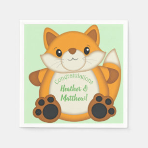 Fox Baby Dusche Woodland Animal Serviette