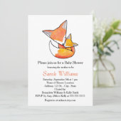 Fox-Baby-Duschen-Einladungfox-Mama-Baby-Waldland Einladung (Stehend Vorderseite)