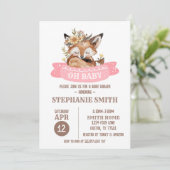 Fox Baby Shower Baby Einladung (Stehend Vorderseite)