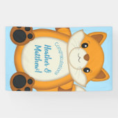 Fox Baby Shower Blue Banner (Horizontal)
