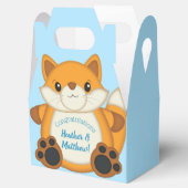 Fox Baby Shower Blue Geschenkschachtel (Geöffnet)