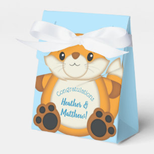 Fox Baby Shower Blue Geschenkschachtel