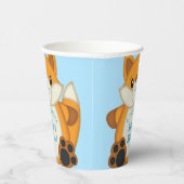 Fox Baby Shower Blue Pappbecher (Rechts)