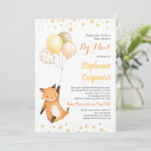 Fox Baby Shower by Mail Einladung (Stehend Vorderseite)