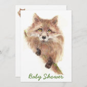 Fox Baby Shower Einladung (Vorne/Hinten)