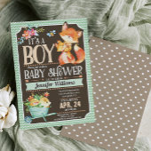 Fox Baby Shower Einladung, Woodland Boy Einladung