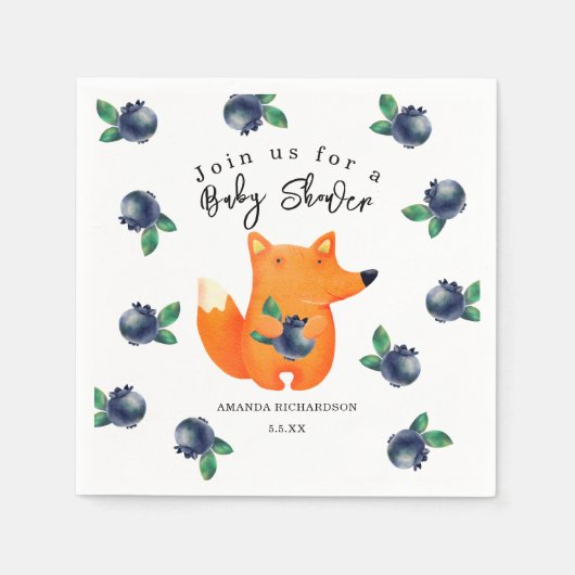 Fox Baby Shower Serviette (Vorderseite)