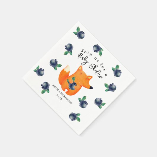 Fox Baby Shower Serviette (Ecke)