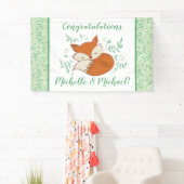 Fox Baby Shower Woodland Tiere Banner (Insitu)