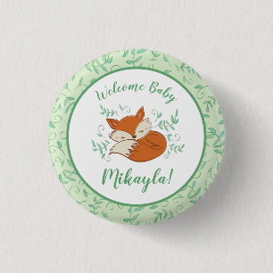 Fox Baby Shower Woodland Tiere Button