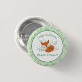 Fox Baby Shower Woodland Tiere Button (Vorne & Hinten)