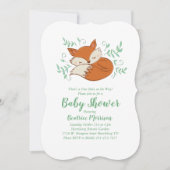 Fox Baby Shower Woodland Tiere Einladung (Vorderseite)