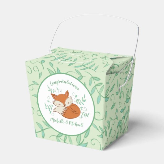 Fox Baby Shower Woodland Tiere Geschenkschachtel (Vorderseite)
