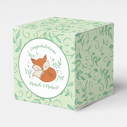 Fox Baby Shower Woodland Tiere Geschenkschachtel (Vorderseite)