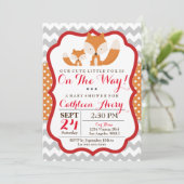 Fox-Babyparty-Einladung Einladung (Stehend Vorderseite)