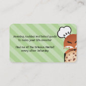 Fox bakery chocolate chip cookie business card visitenkarte (Rückseite)