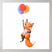 Fox Balloon Print | Fox-Aquarelldruck Poster (Vorne)