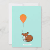 Fox Balloon und Birch Woodland Babydusche Einladung (Rückseite)