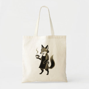 Fox Barista - Minimalistische Tinte - Kaffeepause Tragetasche