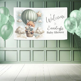 Fox Bear Adventure Balloon Baby Shower Welcome Banner