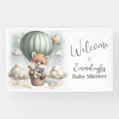 Fox Bear Adventure Balloon Baby Shower Welcome Banner (Horizontal)