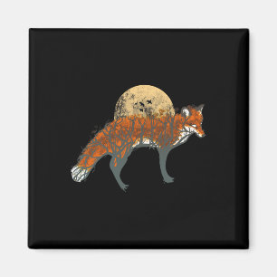 Fox Beautiful Animal Fall Tree Forest Vintag Fox Magnet