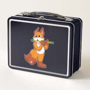 Fox bei Musik mit Flute.PNG Metall Brotdose