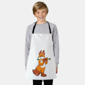 Fox bei Musik mit Flute.PNG Schürze (Getragen)