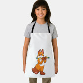 Fox bei Musik mit Flute.PNG Schürze (Insitu)