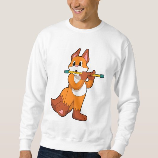 Fox bei Musik mit Flute.PNG Sweatshirt (Vorderseite)