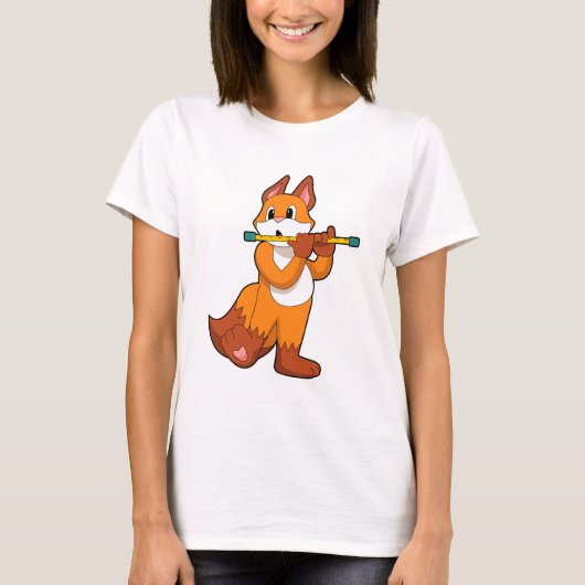 Fox bei Musik mit Flute.PNG T-Shirt (Vorderseite)