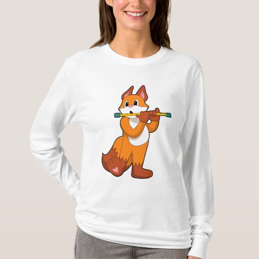 Fox bei Musik mit Flute.PNG T-Shirt (Vorderseite)