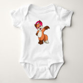Fox bei Musik mit Headphone Baby Strampler (Vorderseite)