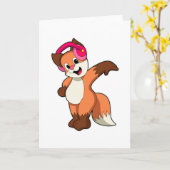 Fox bei Musik mit Headphone Karte (Gelbe Blume)