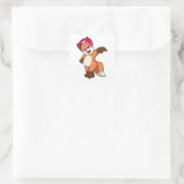 Fox bei Musik mit Headphone Quadratischer Aufkleber (Tasche)