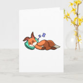 Fox bei Schlafen mit Kissen Karte (Gelbe Blume)