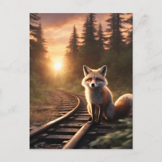 Fox bei Sonnenaufgang Postkarte (Vorderseite)