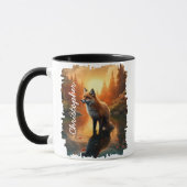 Fox bei Sonnenuntergang Tasse (Links)
