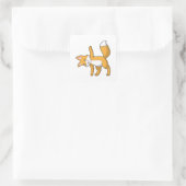 Fox bei Yoga Stretching Quadratischer Aufkleber (Tasche)