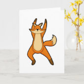 Fox bei Yoga-Stretching-Übung Karte (Gelbe Blume)
