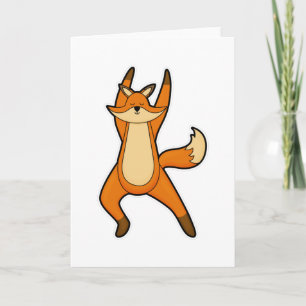 Fox bei Yoga-Stretching-Übung Karte