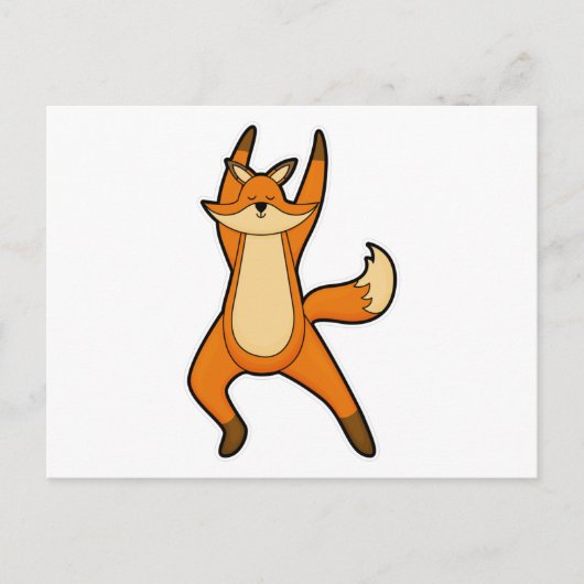 Fox bei Yoga-Stretching-Übung Postkarte (Vorderseite)