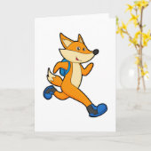 Fox beim Ausführen mit Backpack Karte (Gelbe Blume)