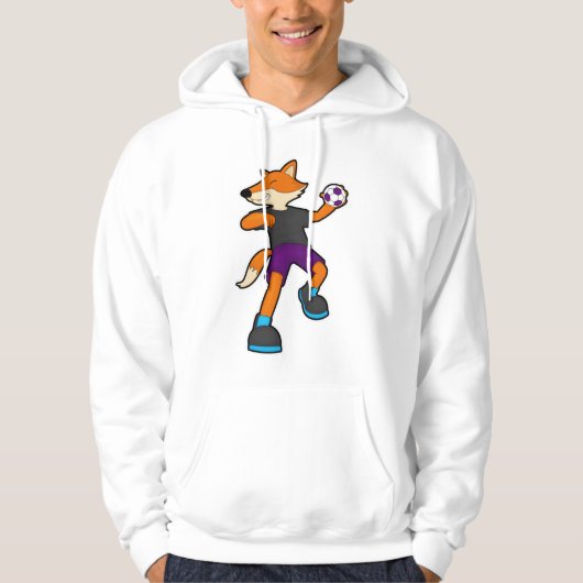 Fox beim Handballspieler mit Handball Hoodie (Vorderseite)