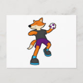 Fox beim Handballspieler mit Handball Postkarte (Vorderseite)