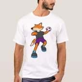 Fox beim Handballspieler mit Handball T-Shirt (Vorderseite)