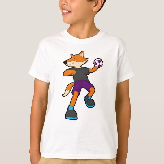 Fox beim Handballspieler mit Handball T-Shirt (Vorderseite)