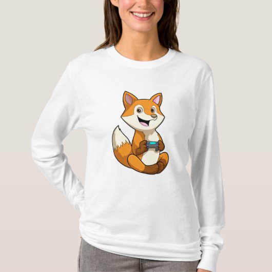Fox beim Spielen mit Controller T-Shirt (Vorderseite)